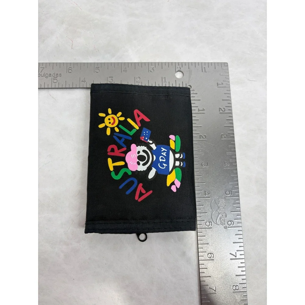 Kids‎ Vintage Australia Koala G'Day Nylon Trifold Wallet Black Souvenir